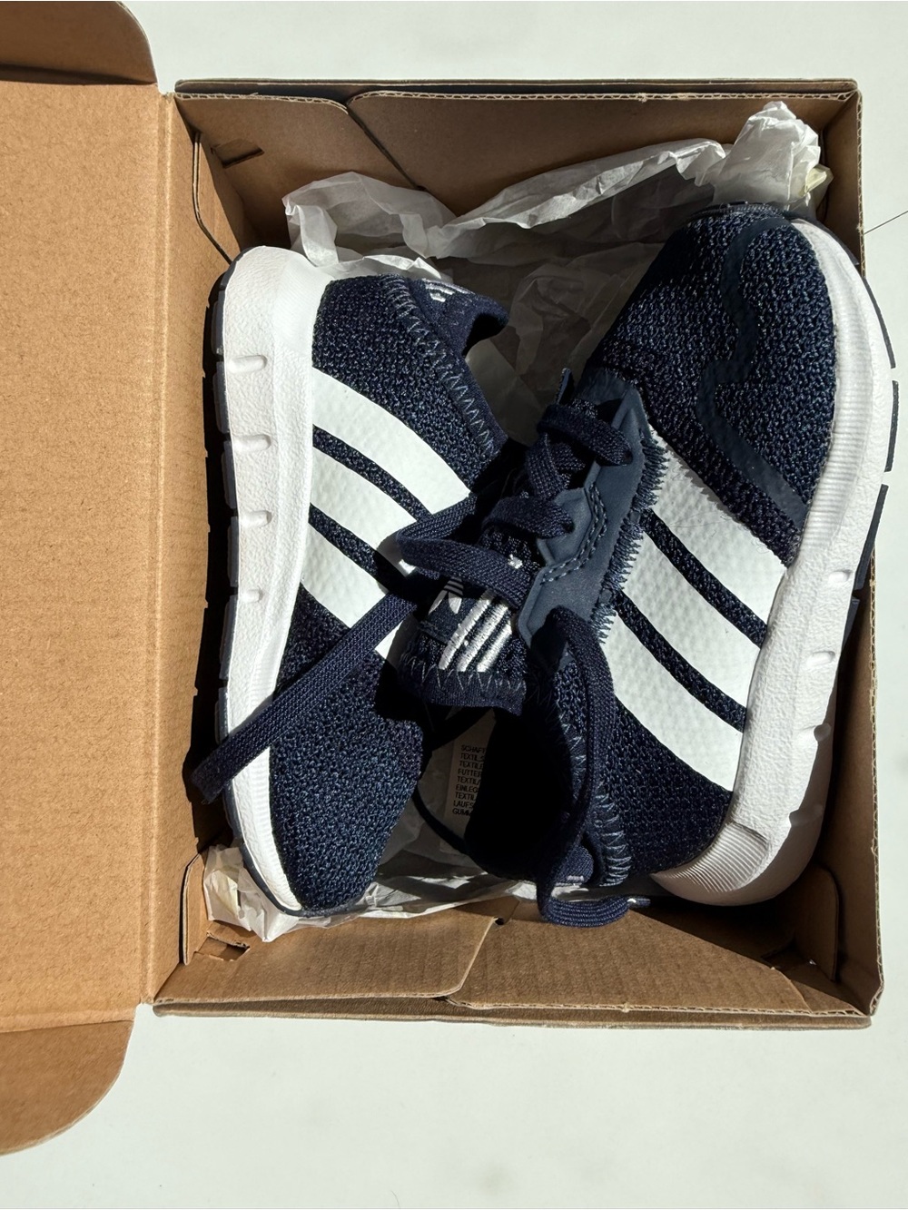 adidas Kids Navy & White Sneakers - Slip-On Knit Athletic Shoes